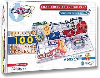 Snap Circuits JR. Plus SC-110 Electronics Exploration Kit | Over 110 Stem Projects | Full Color Project Manual | 30+ Parts | Stem Educational Toy for Kids 8+