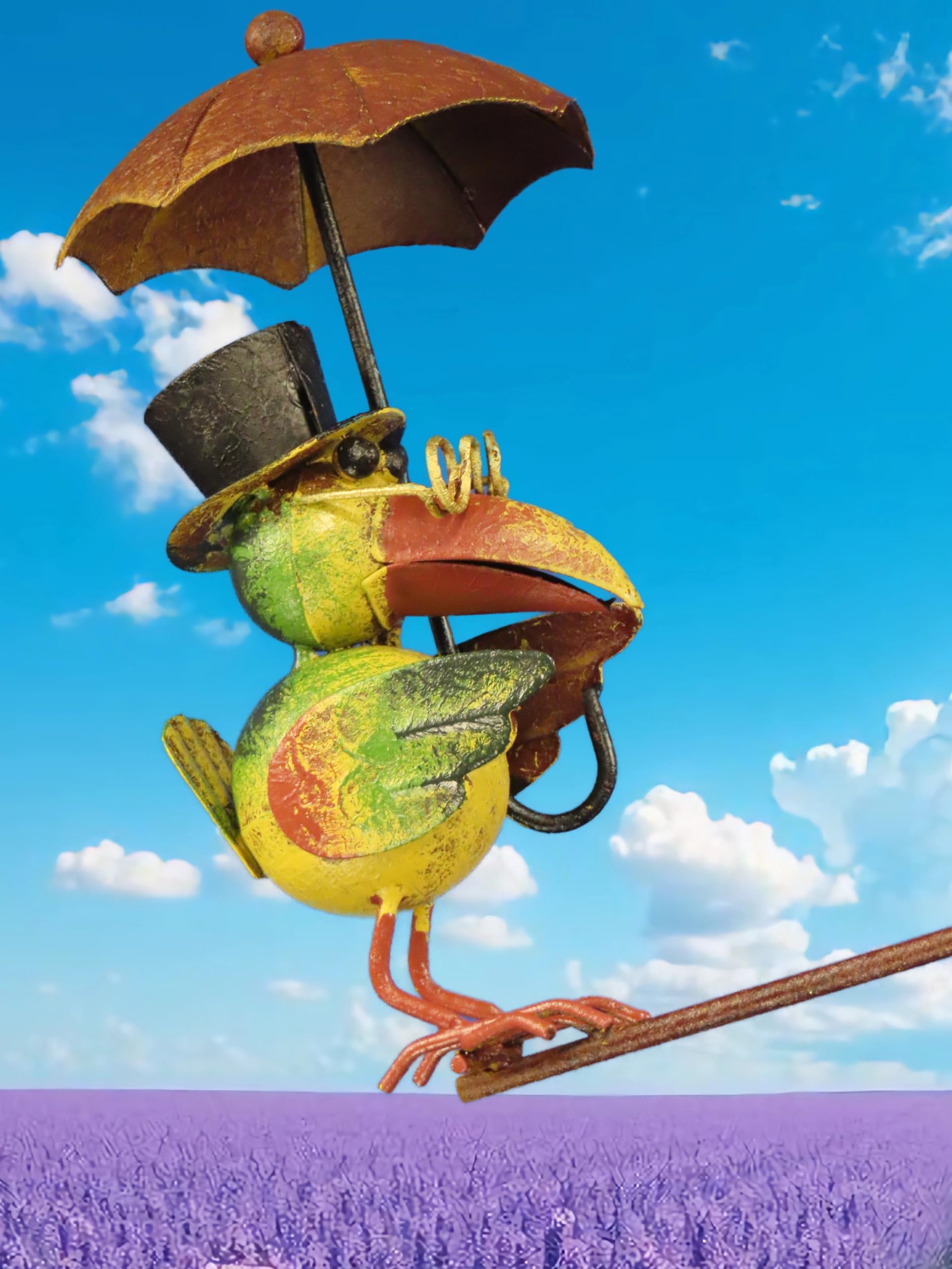 Pommerntraum ®| Windspiel Rabe Gartenwippe Metallwindspiel Vogel Vögel