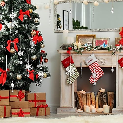 Miniatura 7 de UPINS 20Pcs Crystal Christmas Ornaments for Christmas Tree Decorations, Hanging Acrylic Snowflake Drop Icicle Set for Chirstmas Tree Wall Party New