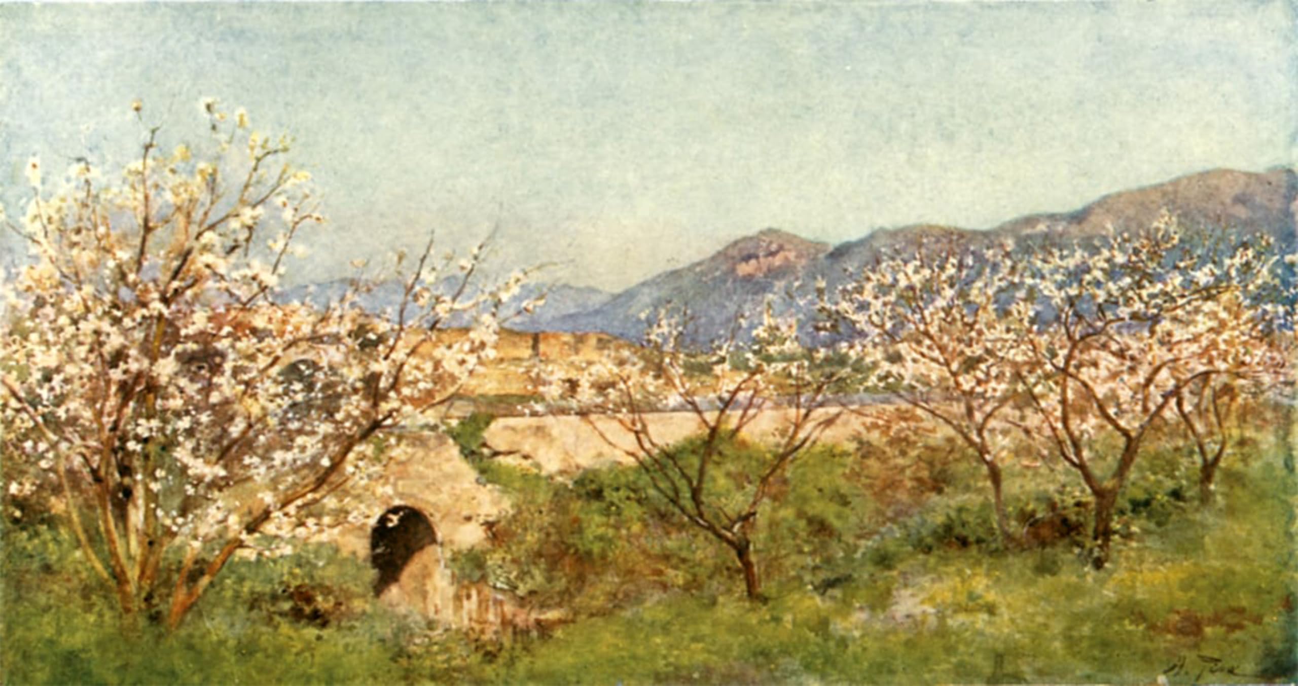 SERENDIPITP Retro Picture Poster Wall Art Pictures Painting Pompeii Spring by Alberto Pisa Wall Art Canvas Print for Wall Decor 60x90cm