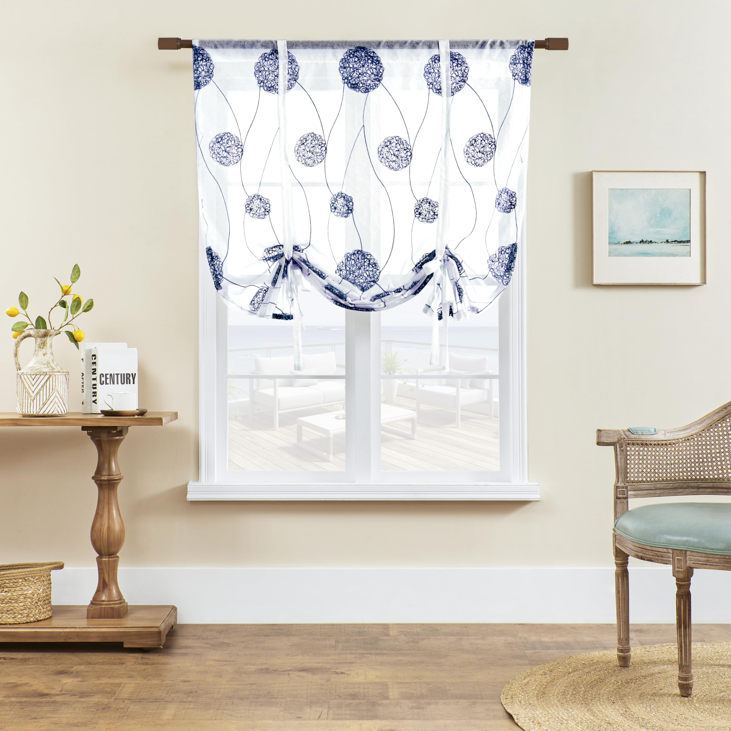 Tenda Romana In Voile Grigia 80x140 Cm - Tenda Pacchetto Semitrasparente Per Cucina E Balcone, Design Classico E Pratico