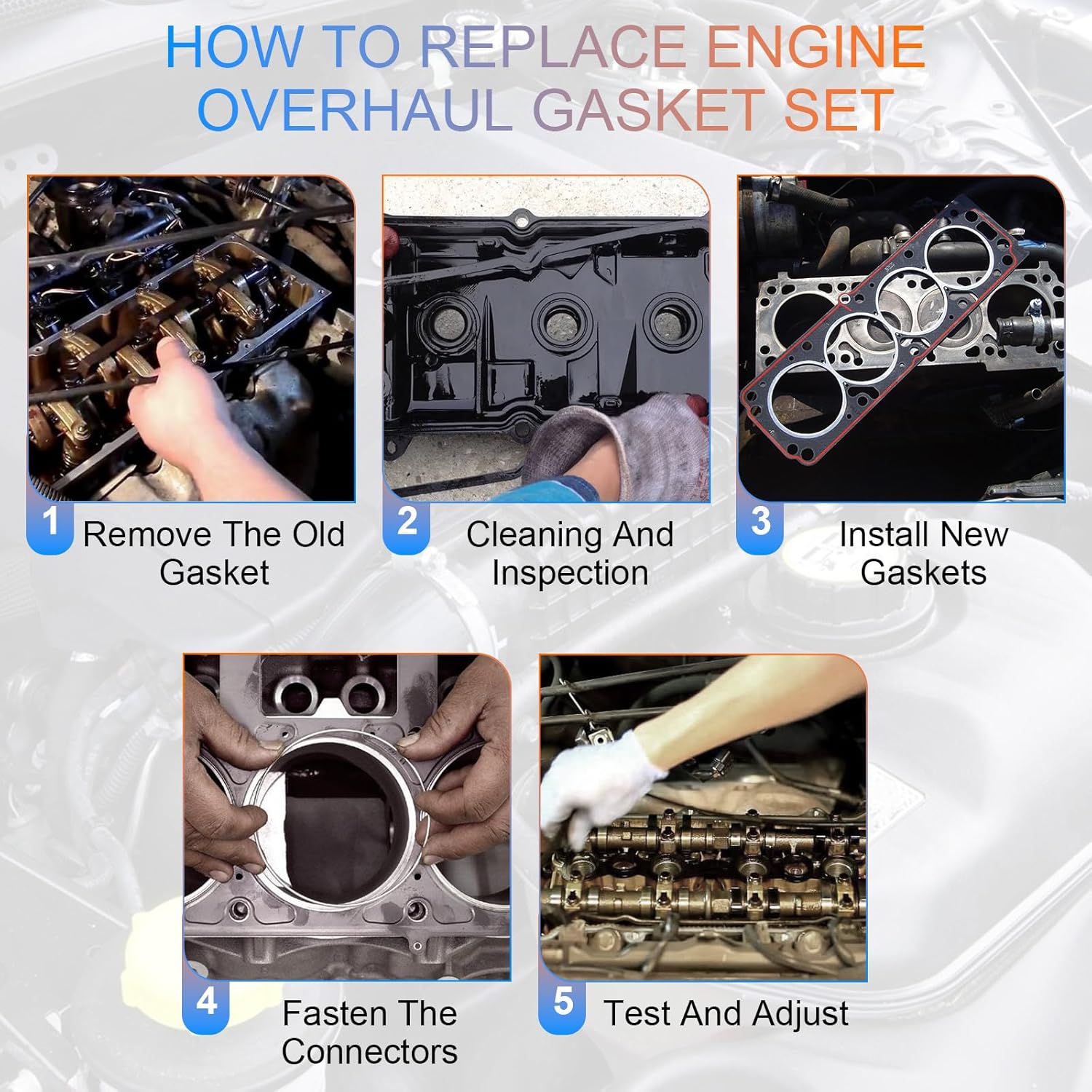 G4KH 2.0T Engine Cylinder Head Gasket Set Fits for Hyundai Genesis Coupe 11-14/ Santa Fe Sport 13-16/ Sonata 11-16, Kia Optima Sportage 11-15 2.0L l4 Turbo OE G4KH 20910-2G00A