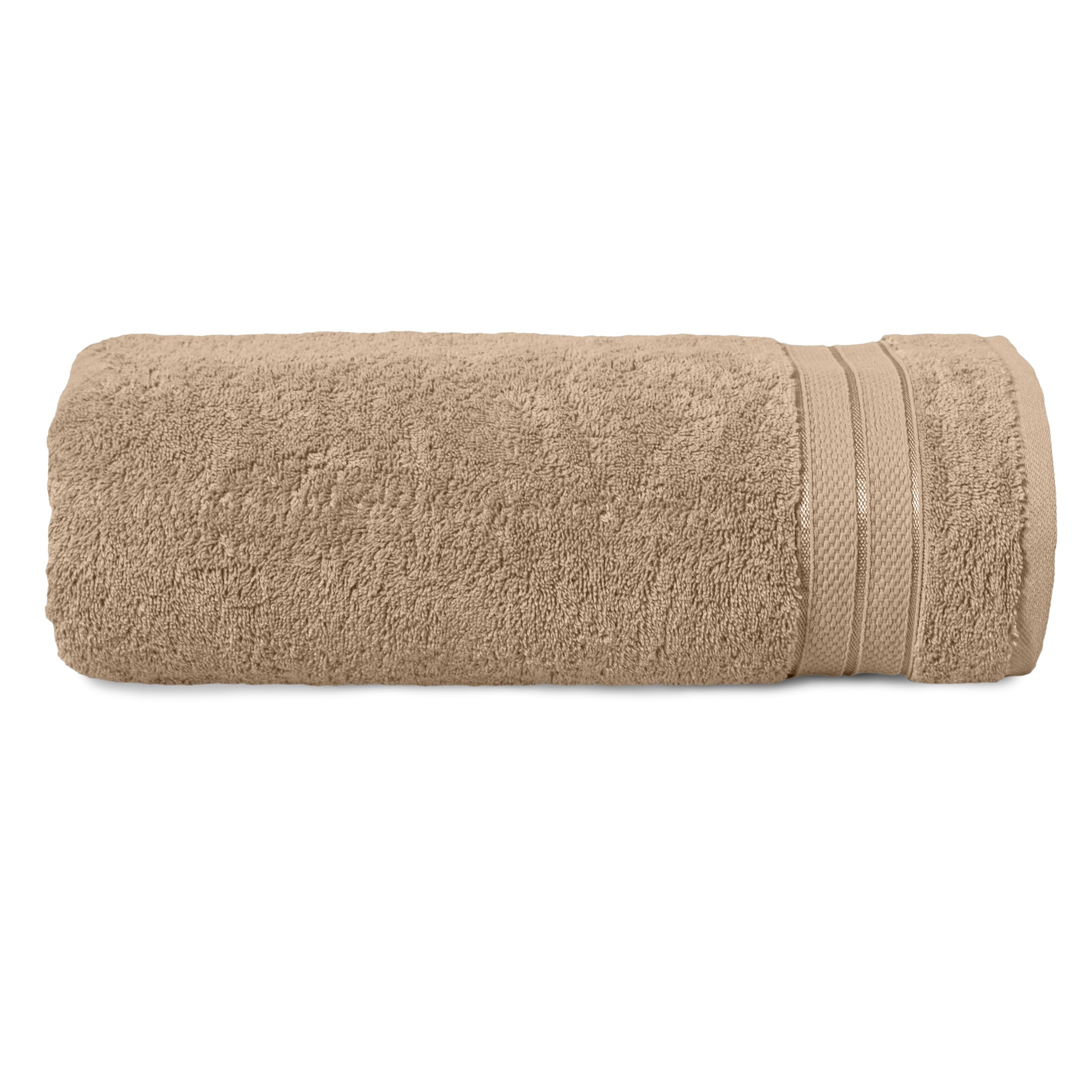 Elegant Comfort Three Line Popcorn Towel Set for Bathroom 35 x 70 inches, Premium Hotel Quality 1-Pack Jumbo Towels, 100% Turkish Cotton, Soft and Durable, Quick Dry and Highly Absorbent, Tan