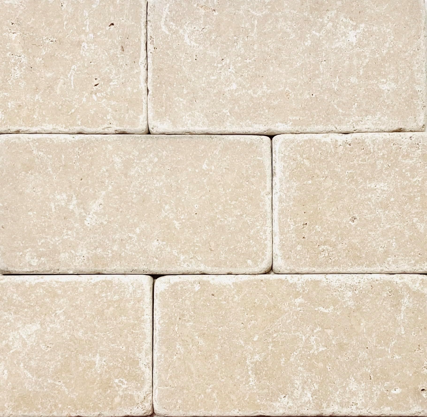 3x6 Light Travertine Tumbled Antiqued Wall Floor Natural Stone Tile (40)