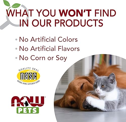 Miniatura 7 de NOW Suplemento de apoyo inmunológico para la salud de las mascotas, formulado para gatos y perros, certificado NASC, 90 tabletas masticables