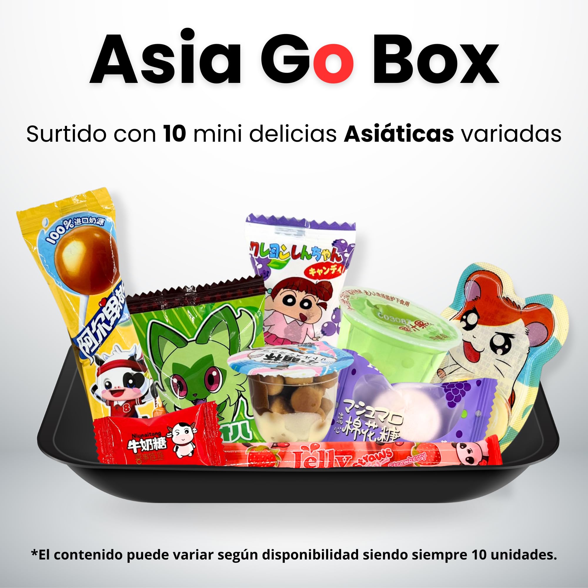 Asia Go Box Nevalu - Surtido de Productos Asiáticos - Mini Snacks, Dulces y Delicias Asiáticas para Regalar.