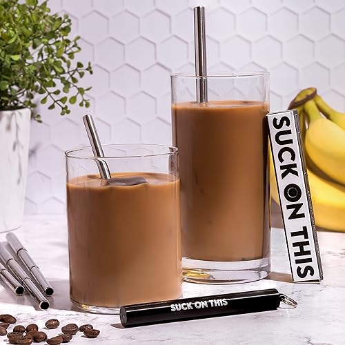 Miniatura 4 de MilkToast Brands Suck On This Reusable Metal Straws, un regalo sarcástico y ecológico (verde) Talla única