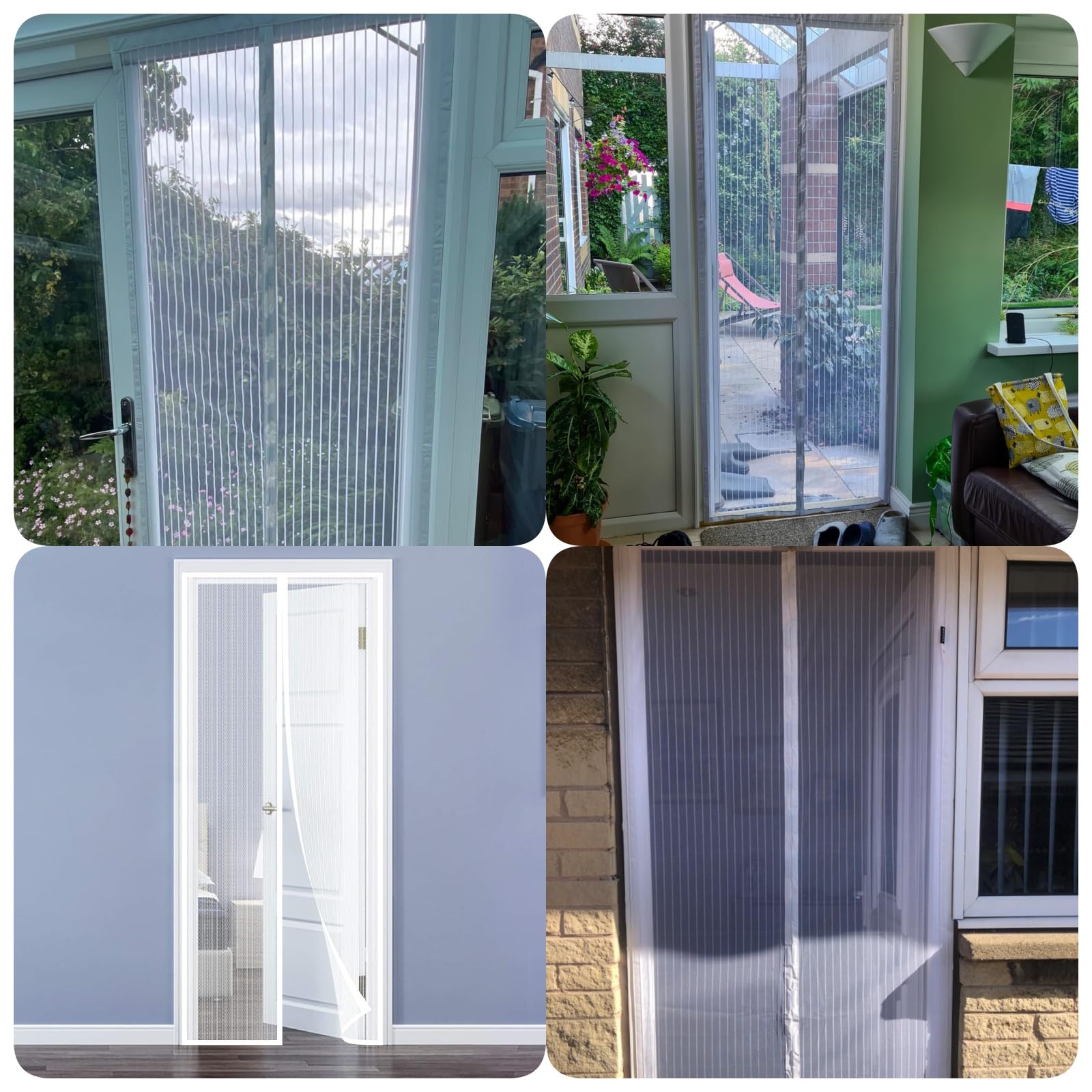 Zanzariere Magnetiche 1.45 x 2.45 m Anti Zanzare Insetti Maglia Fine Zanzariera Magnetica Porta Finestra Facile da Installare per Porta Finestra Balcone Soggiorno, Bianco