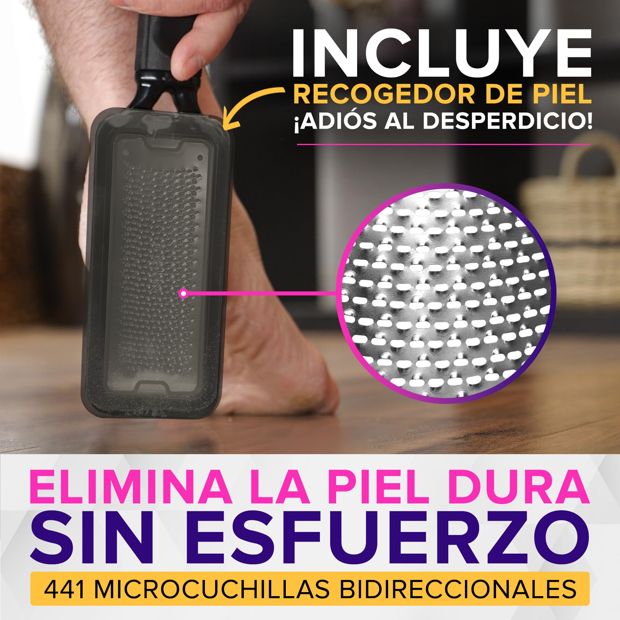 Lima Pies Durezas A PRUEBA DE ÓXIDO Con Recogedor (Tamaño XL) NYK1 MEGAFILE Removedor De Callos Para Uso En Seco Y Húmedo - Quita Durezas para Pies De Alto Rendimiento Con Agarre Antideslizante