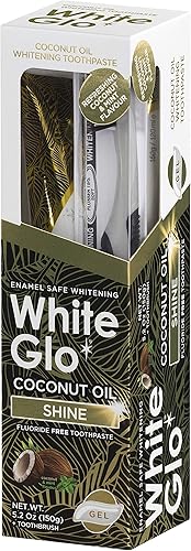 Miniatura 8 de White Glo Pasta de dientes blanqueadora de aceite de coco, refrescante sabor a coco y menta, cuidado bucal holístico sin flúor, aceite de coco de