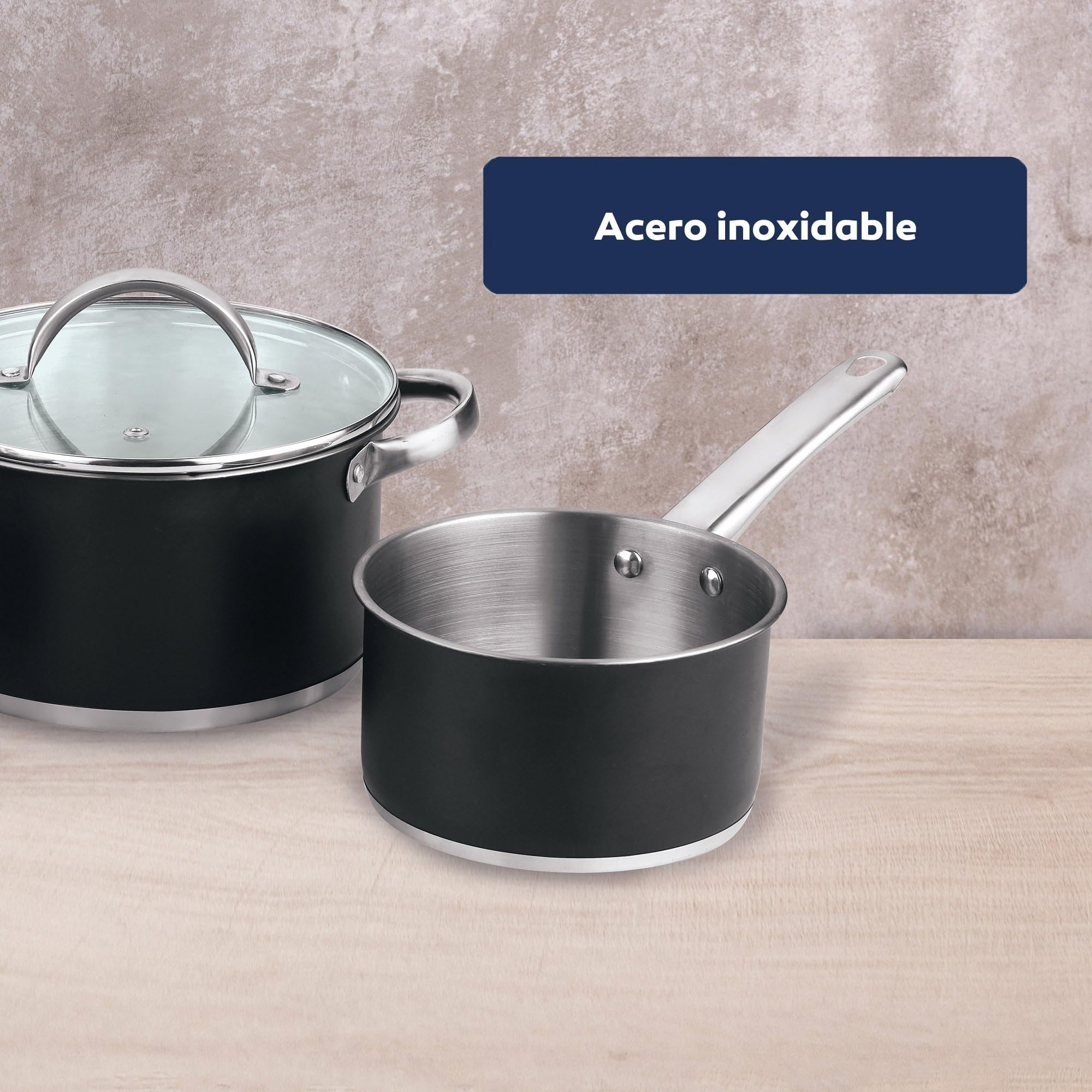 Zestaw garnków Ø16Ø20Ø24 z pokrywkami + zestaw patelni Ø16Ø20Ø24 tłoczone aluminium San Ignacio