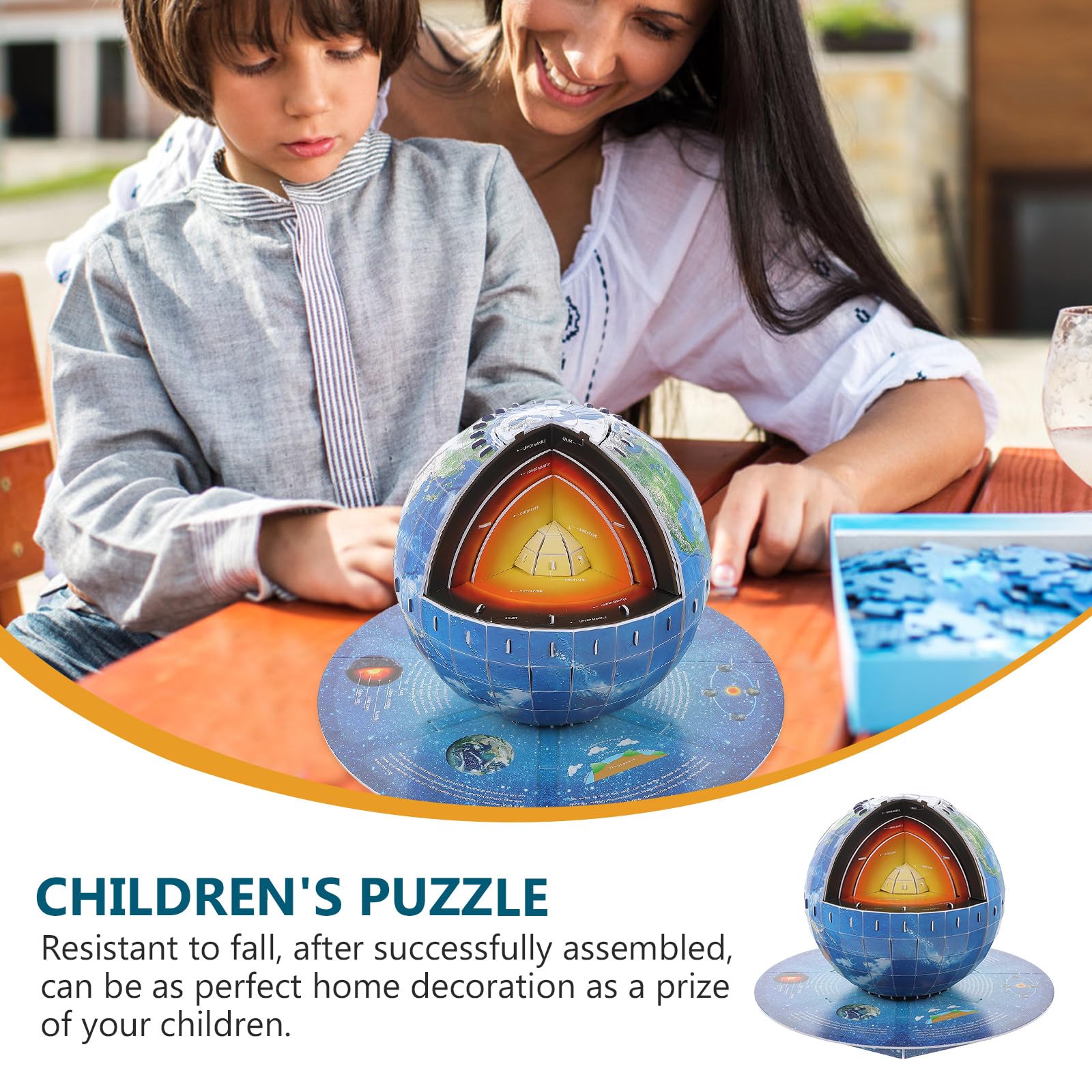 DECHOUS Puzzle Struttura Terra in Rilievo, Kit Fai da Te in Carta, Puzzle Globo per Ragazzo Ragazza e Ragazzi, Decorazione Camera