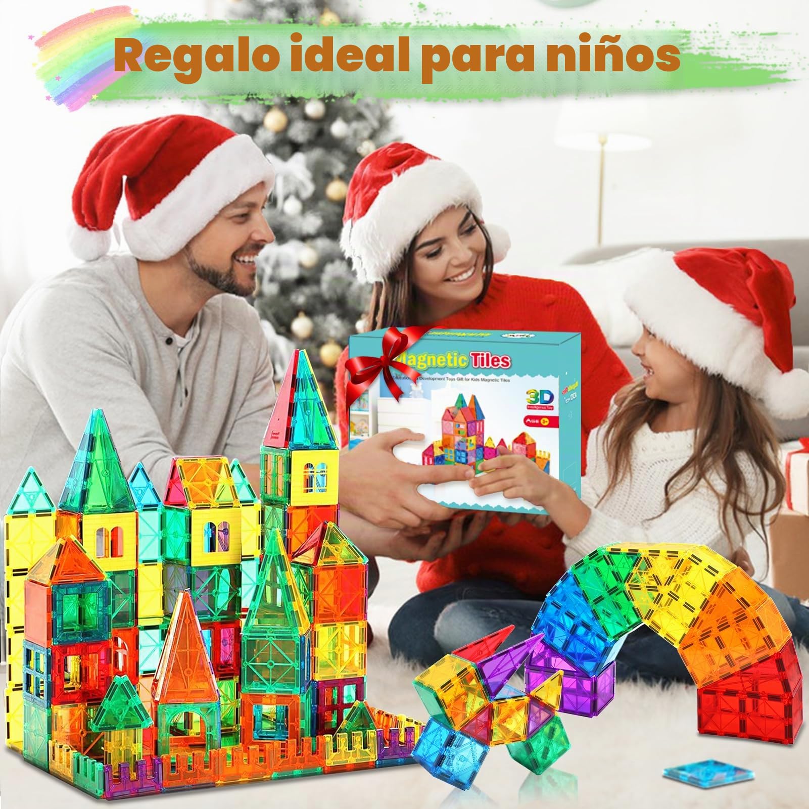 Kaysaitoy 100 Piezas Bloques de Construcción Magnéticos Juguetes de Construcciones Magneticas Niños Bloques Magneticos Stem Juguetes Educativos Juego Magnetico Juguetes Niños 3 4 5 6 7 Años