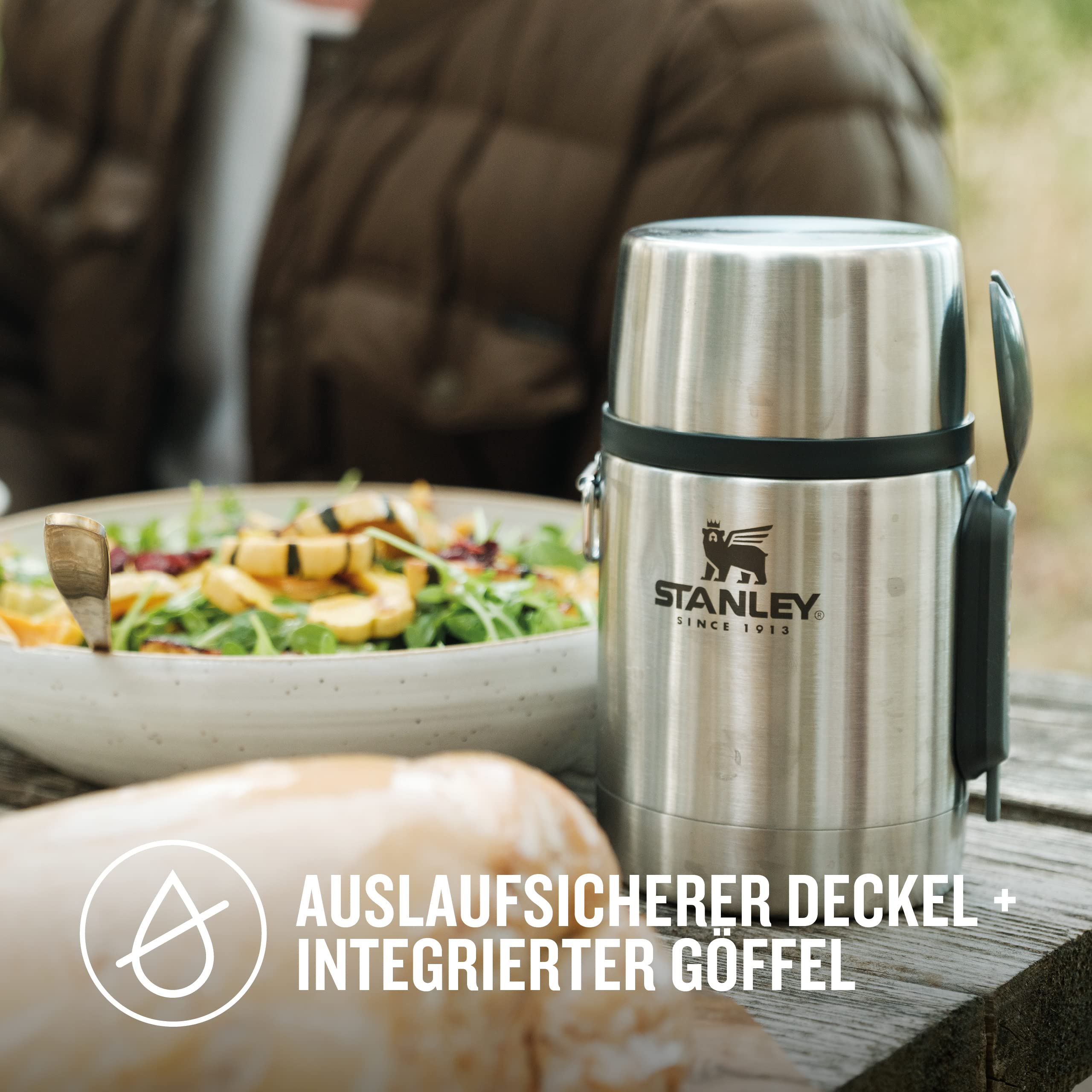 STANLEY 1913 Adventure Food Jar mit Spork 0.53L | Hält 12 Std. heiß oder kalt - Spülmaschinenfest - BPA-frei - Edelstahl