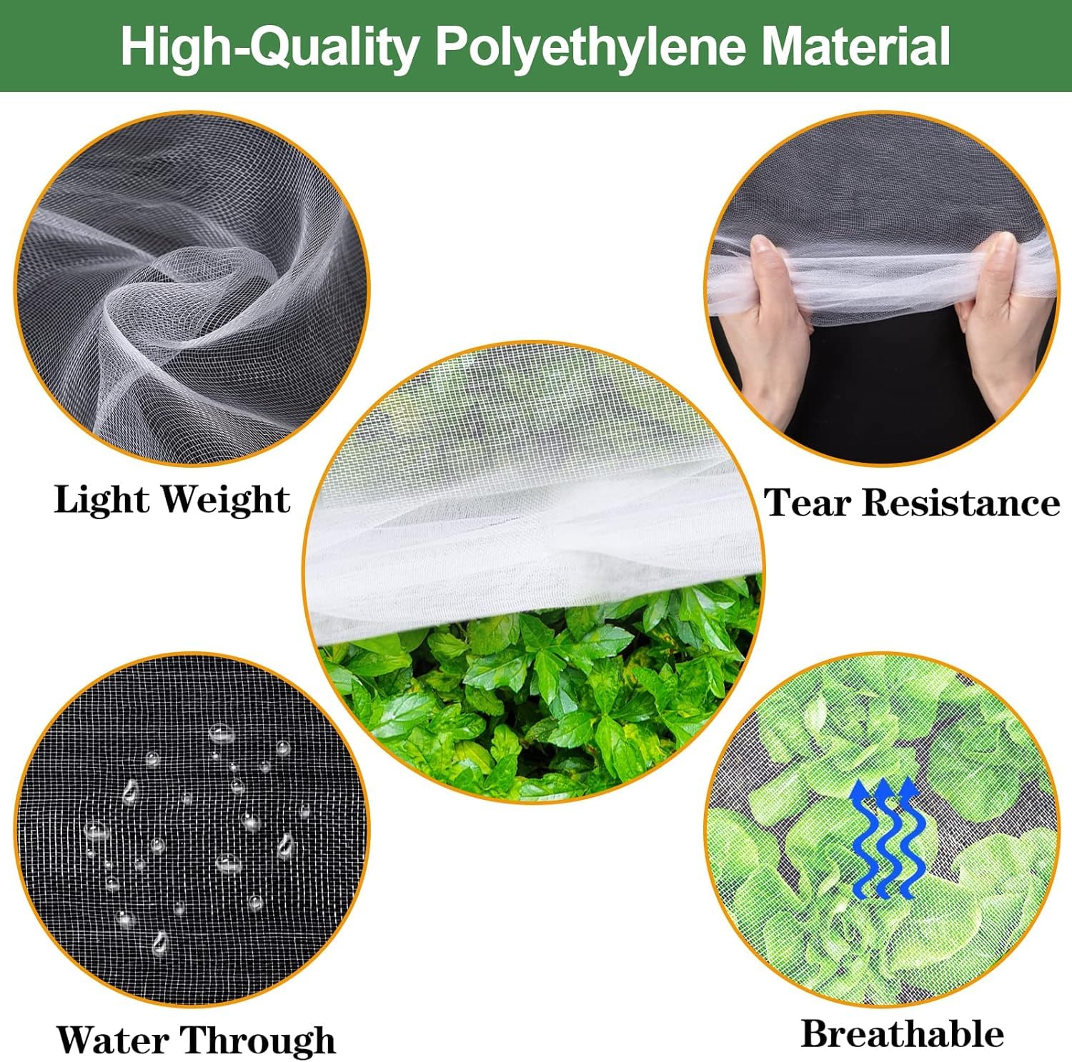 Fine Mesh Garden Netting for Veg Patch 3x15M Insect Netting for Vegetables & Garden Netting for Plants with 12 Sticky Traps + 10 Greenhouse Accessories Blocks Pests - Image 3