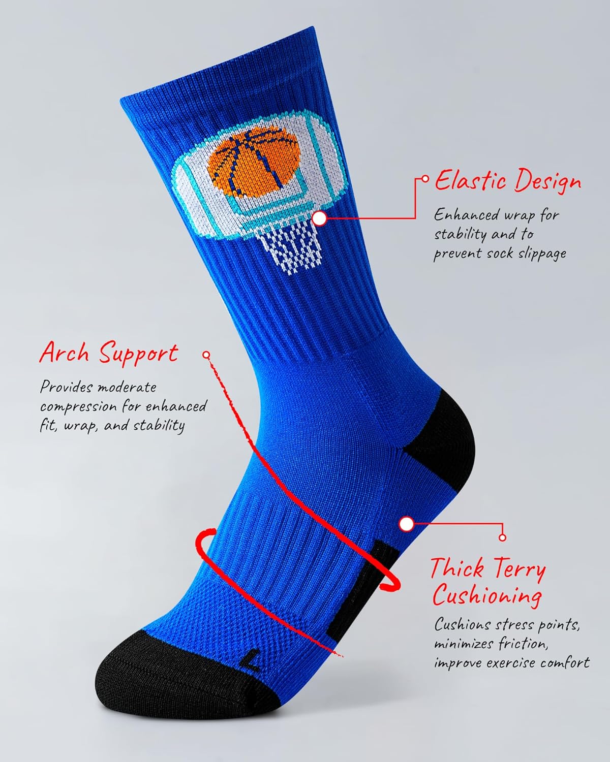 Moyel Sports Socks for Boys Kids 8-12 12-14 Athletic Socks for Kids Crew Socks for Boys Baseball Gifts - Image 4