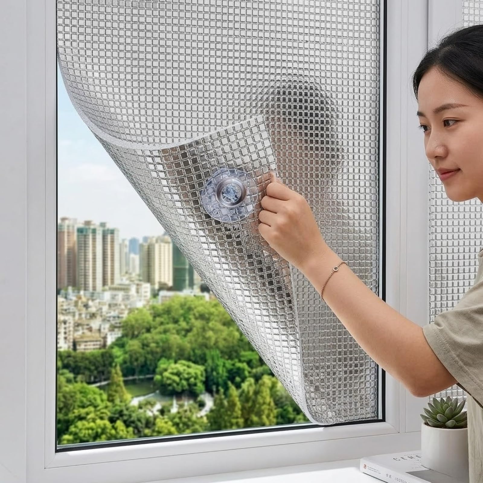 Lxhgvkhj One Color Reusable Reflective Aluminum Foil Window Film, No Edging 8Mm Uv Protection Heat Control Window Tint For Sun Room Office Rv, Total Blackout Privacy Sun Blocking Cover(60X180cm)