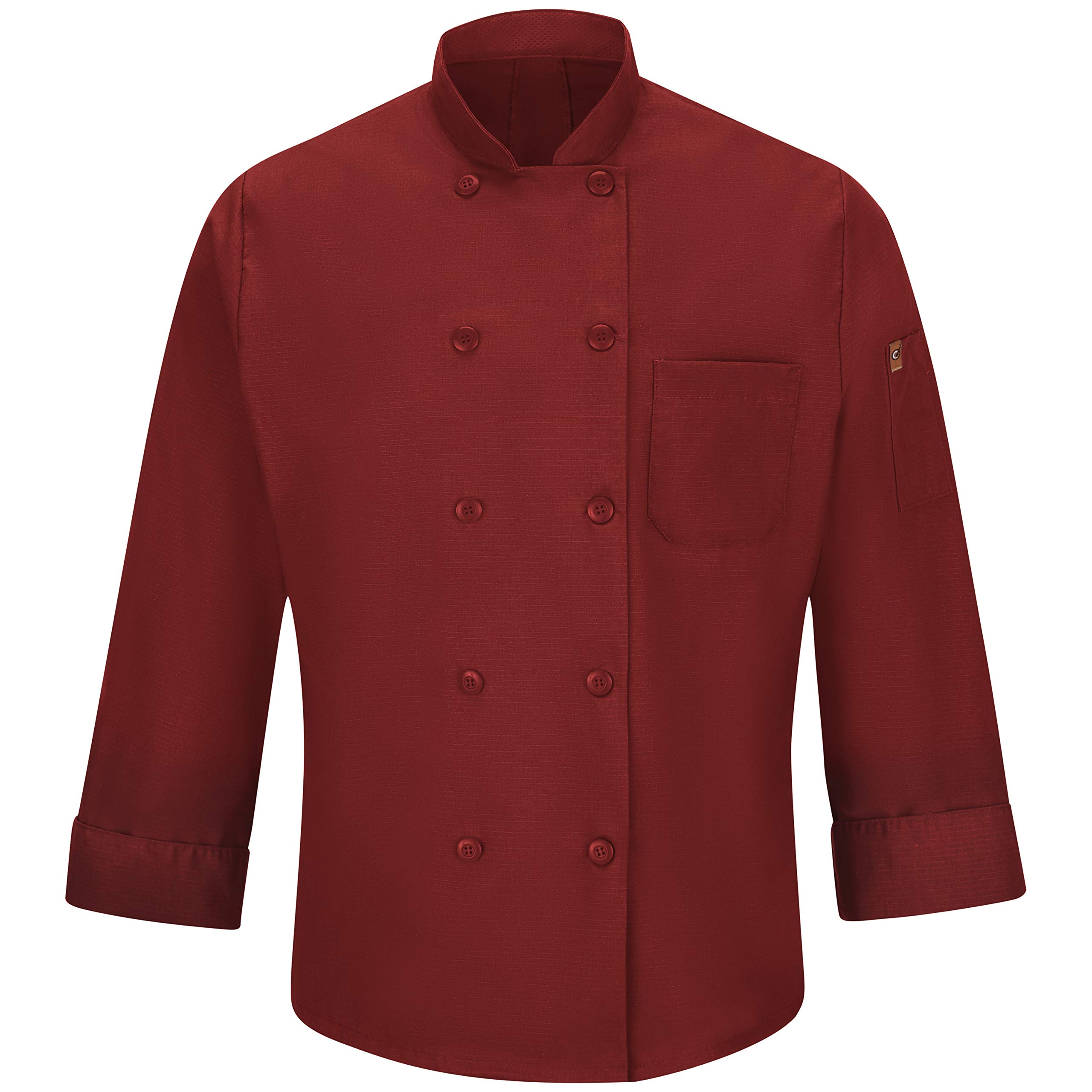 Red Kap Men's Long Sleeve Ten Button Chef Coat with Mimix and Oilblok