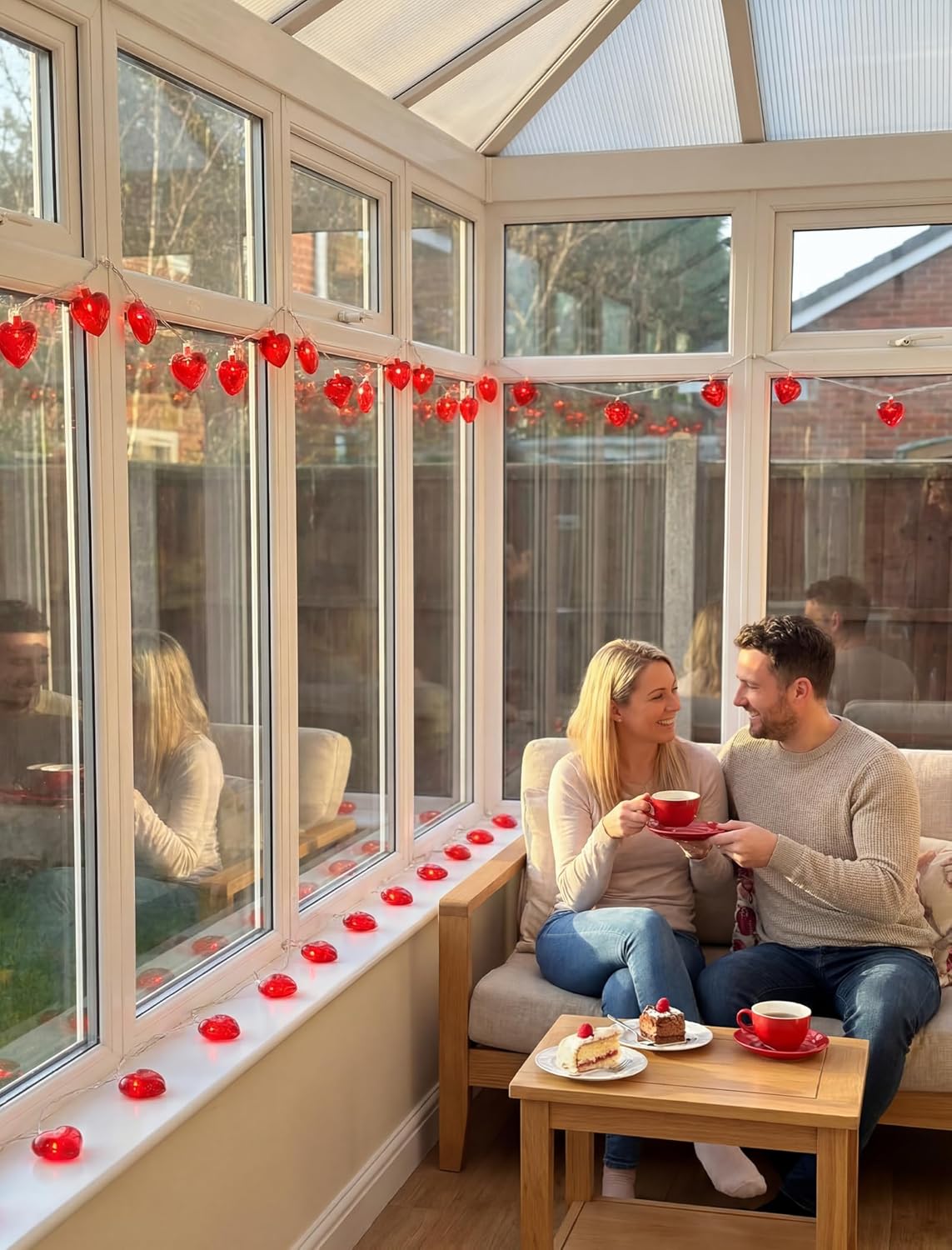 Valentines Day Decorations Lights, 8.5FT 10 LED Red Heart String Lights Plug in, Connectable Valentine's Day Fairy Lights for Wedding Indoor Room Outdoor Holiday Party Christmas Gift Valentine's Day - Image 2