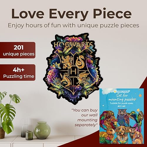 Miniatura 2 de Rompecabezas de Harry Potter para adultos de madera de calidad  A3 rarezas finas con 201 piezas  Rompecabezas con formas únicas  Juegos familiares
