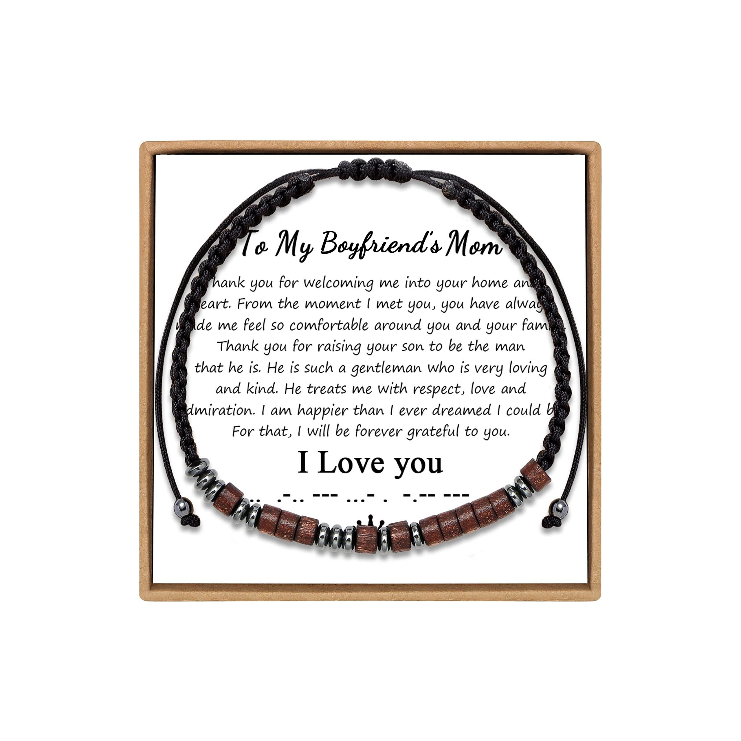 JoycuFF Morse Code Bracelets for Women Men Anniversary Birthday Gifts for Best Friend Mom Daughter Son Boyfriend Girlfriend Husband Grandma Granddaughter Grandson Wrap Strand Wood Bracelet