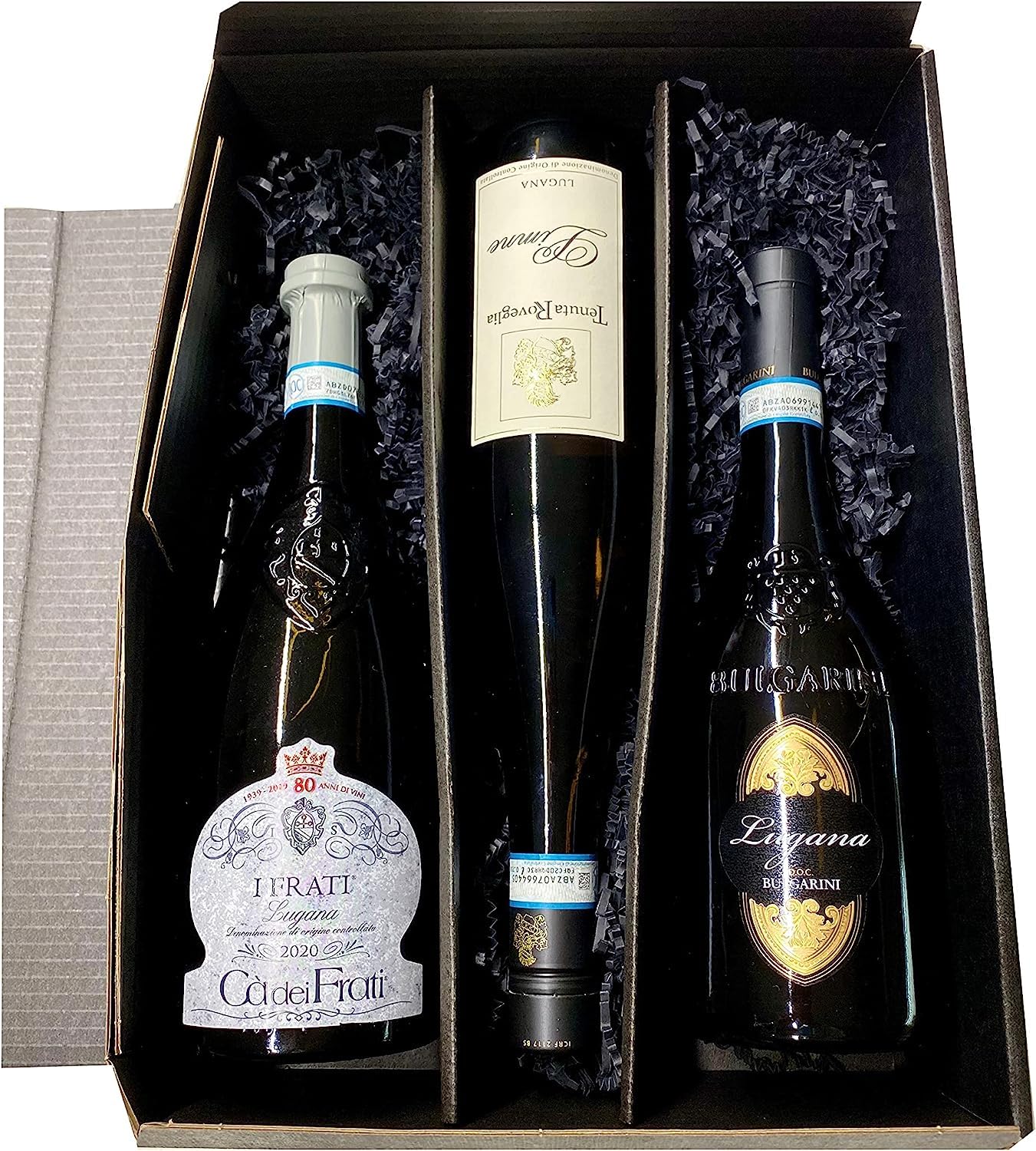 Geschenkset Lugana | 3 hochwertige italienische Weißweine aus Venetien in Geschenkverpackung | 3 x 0,75l | trocken | Präsent für Weingenießer