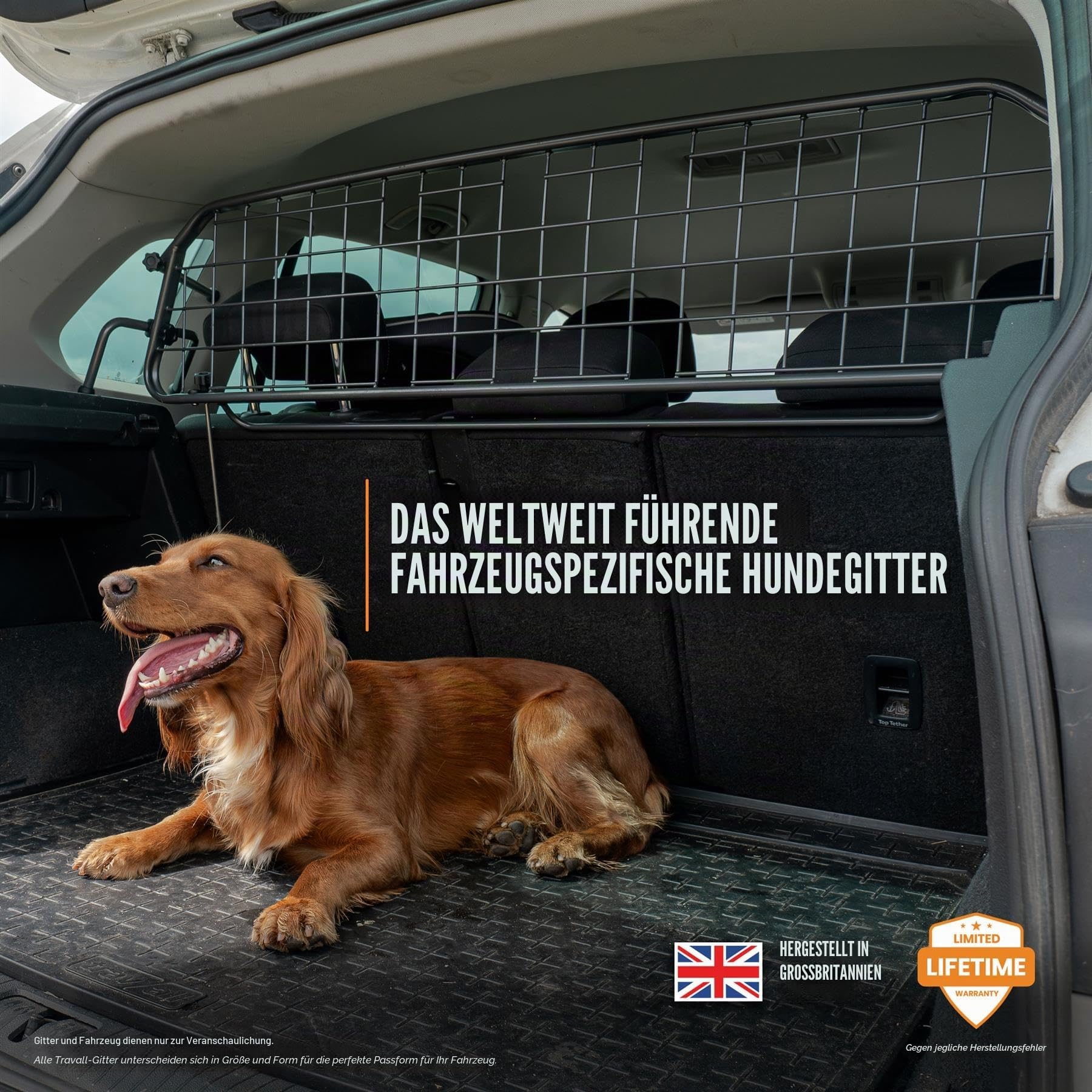 Travall Hundegitter für Ford Kuga (2013-2019) fahrzeugspezifisches Trenngitter Auto Kofferraum Auto Hundegitter aus Stahl für sicheren Transport TDG1411