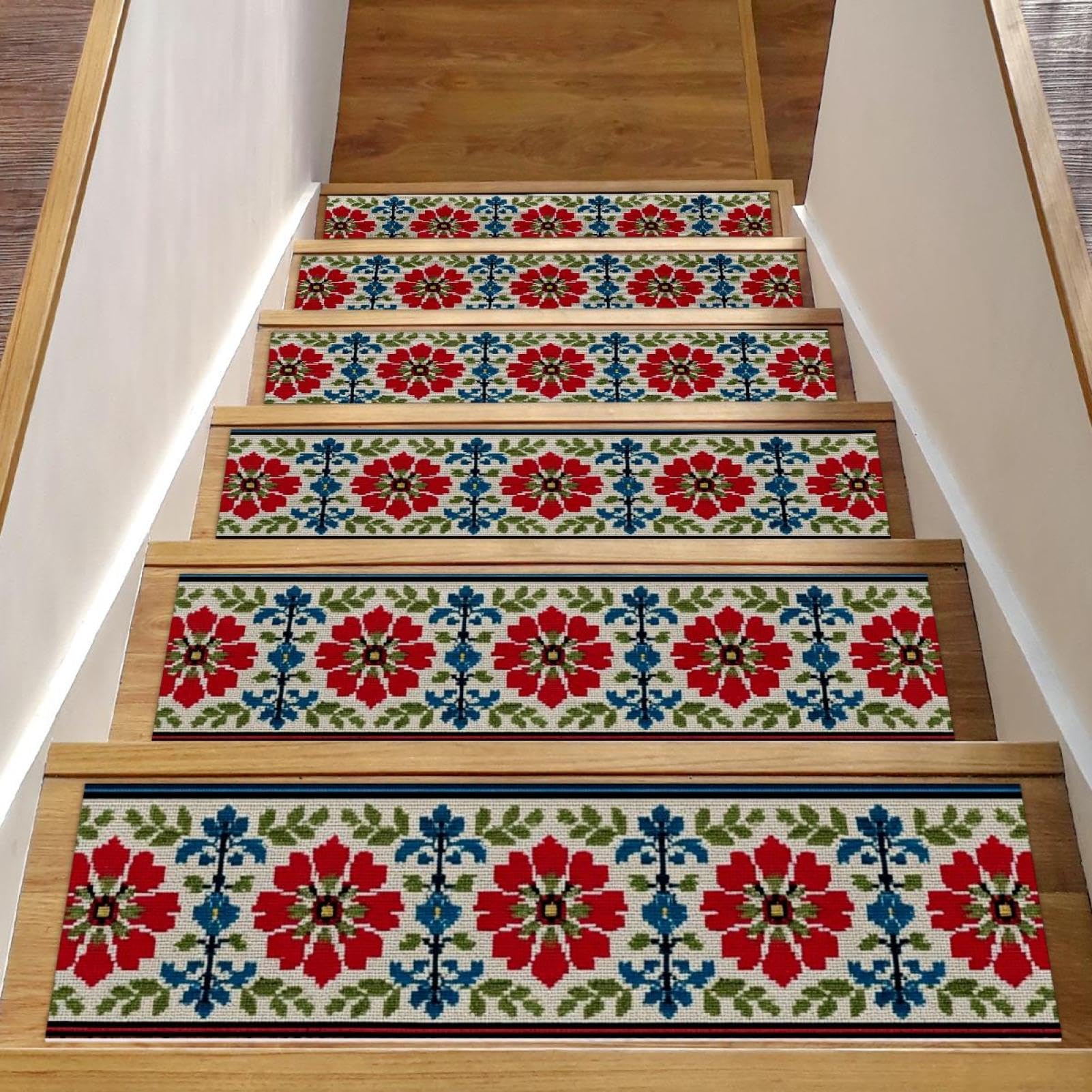 Tapis d'escalier antidérapants lot de 15 marches horizontaux pour sécuriser intérieur