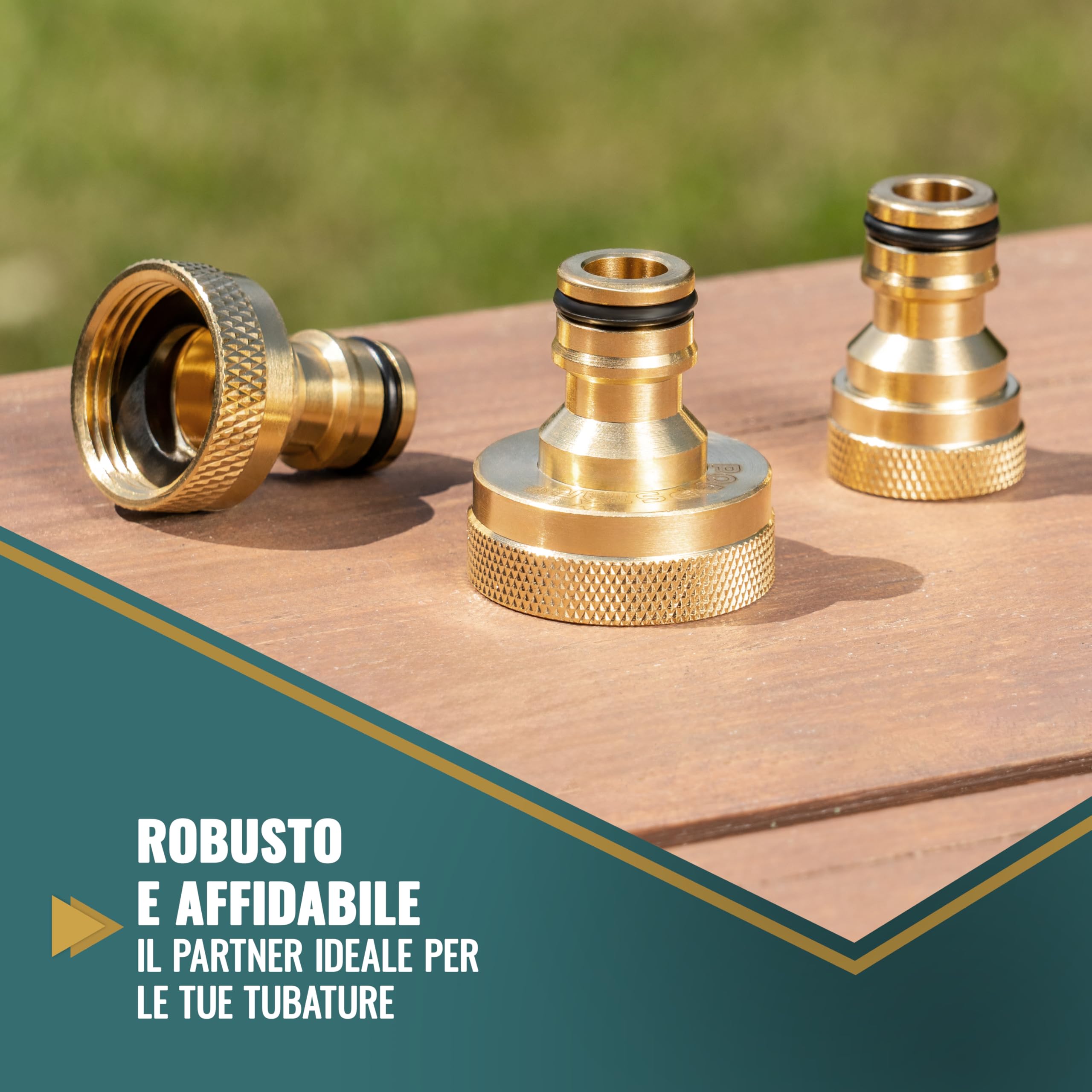 Raccordo A Giunto Per Rubinetto – Filettatura Interna 1 Pollice – Adattatore Per Rubinetto 3/4 – In Ottone – Per Sistemi Gardena