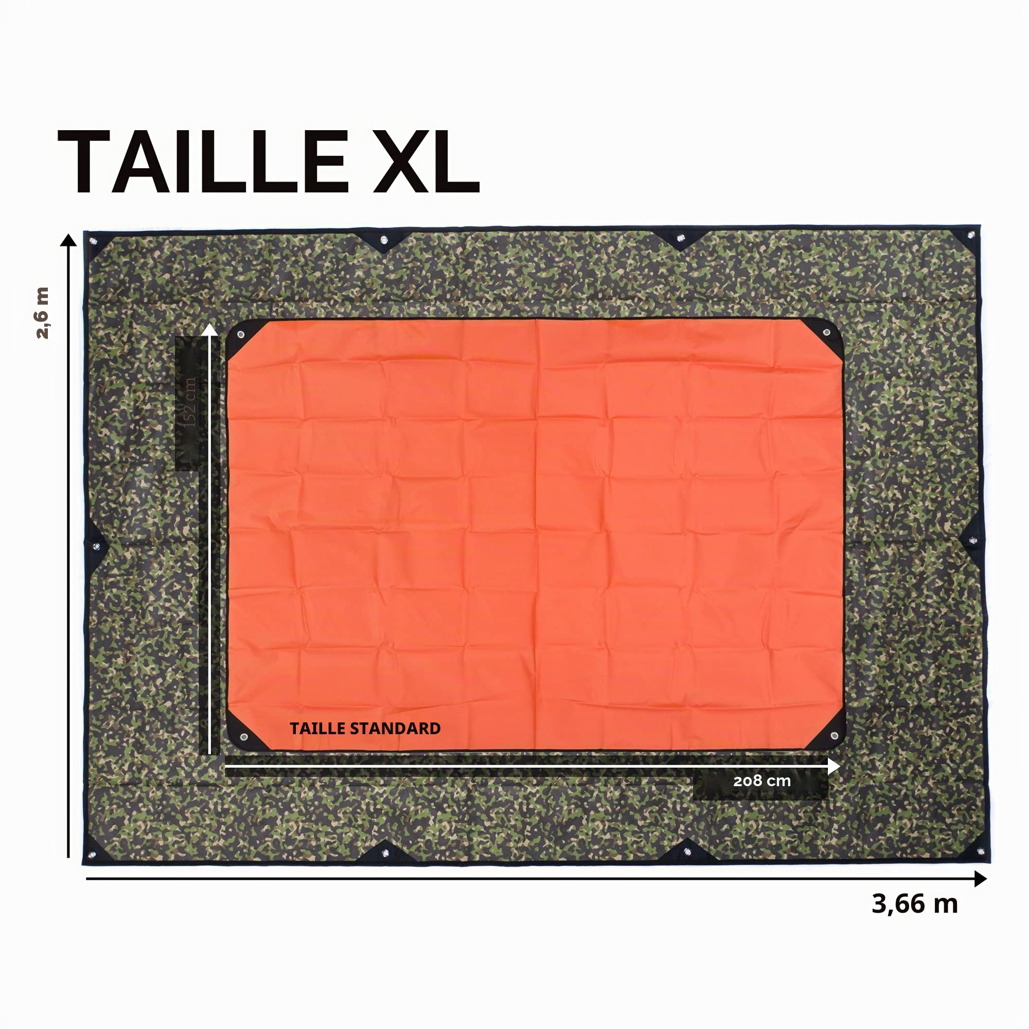 Arcturus Bâche de Survie, bâche Thermique réfléchissante pour Camping, Taille XL, 2,6 x 3,6 m, Motif Camouflage boisé