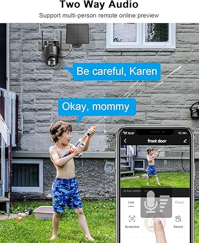 Miniatura 3 de ANRAN Cámara de seguridad solar celular 4G LTE inalámbrica para exteriores, sin WiFi 2K, visión nocturna a color, vista en vivo de 360, sensor de