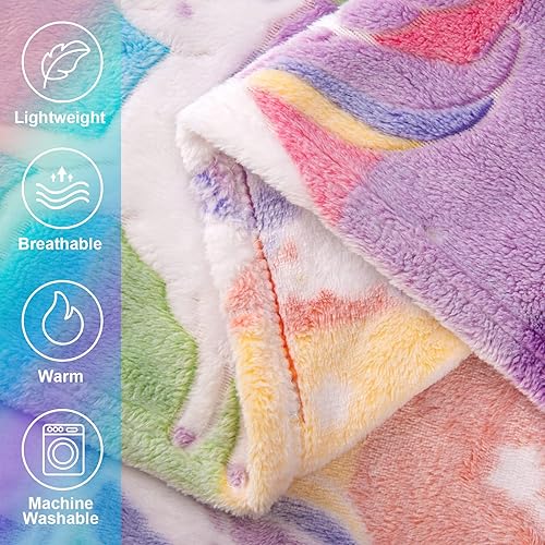 Miniatura 3 de Manta que brilla en la oscuridad, regalos de unicornio para niñas y niños, manta de cumpleaños, Halloween, Navidad, decoración luminosa para