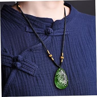 Moldavite Necklace, Green Glass Irregular Shape Moldavite Crystal Pendant with Necklace String, Czech Gemstone Rough Crystal Energy Stone