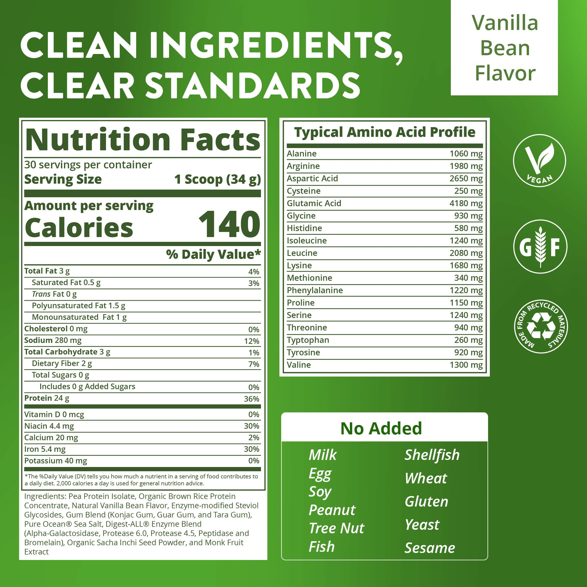 MRM Veggie Elite Performance Protein - Vanilla Bean, Vegan - 30 Servings — Amazon image 2