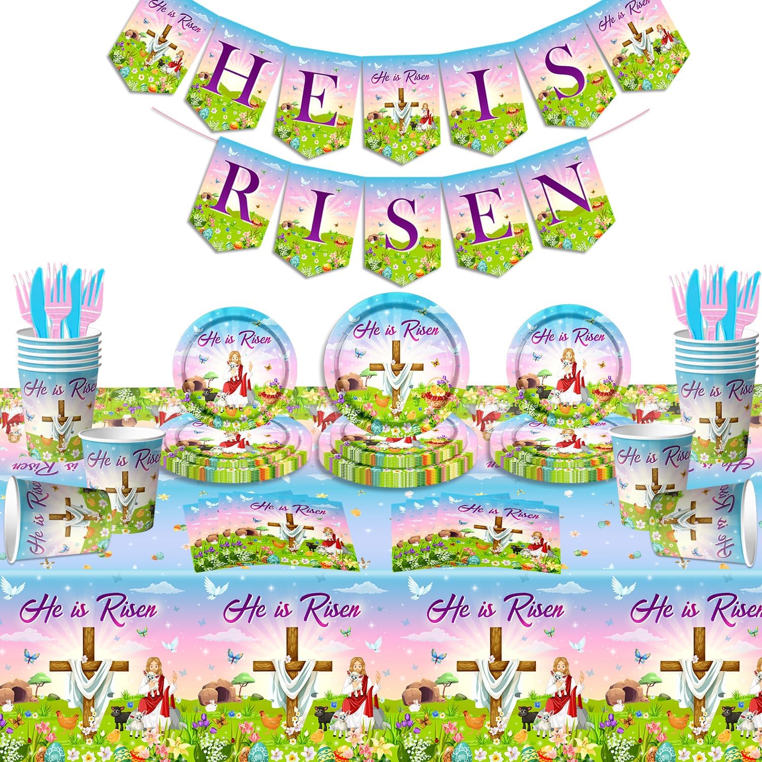 He is Risen Easter Party Decorations Religion Easter