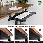 Mount-It! 24” Clamp-On Under Desk Keyboard Tray, Slide-Out Keyboard Drawer for Desk, Ergonomic Pull-Out Platform with Smooth Gliding Tracks, No-Drill C-Clamp Mount, Under Desk Keyboard Holder