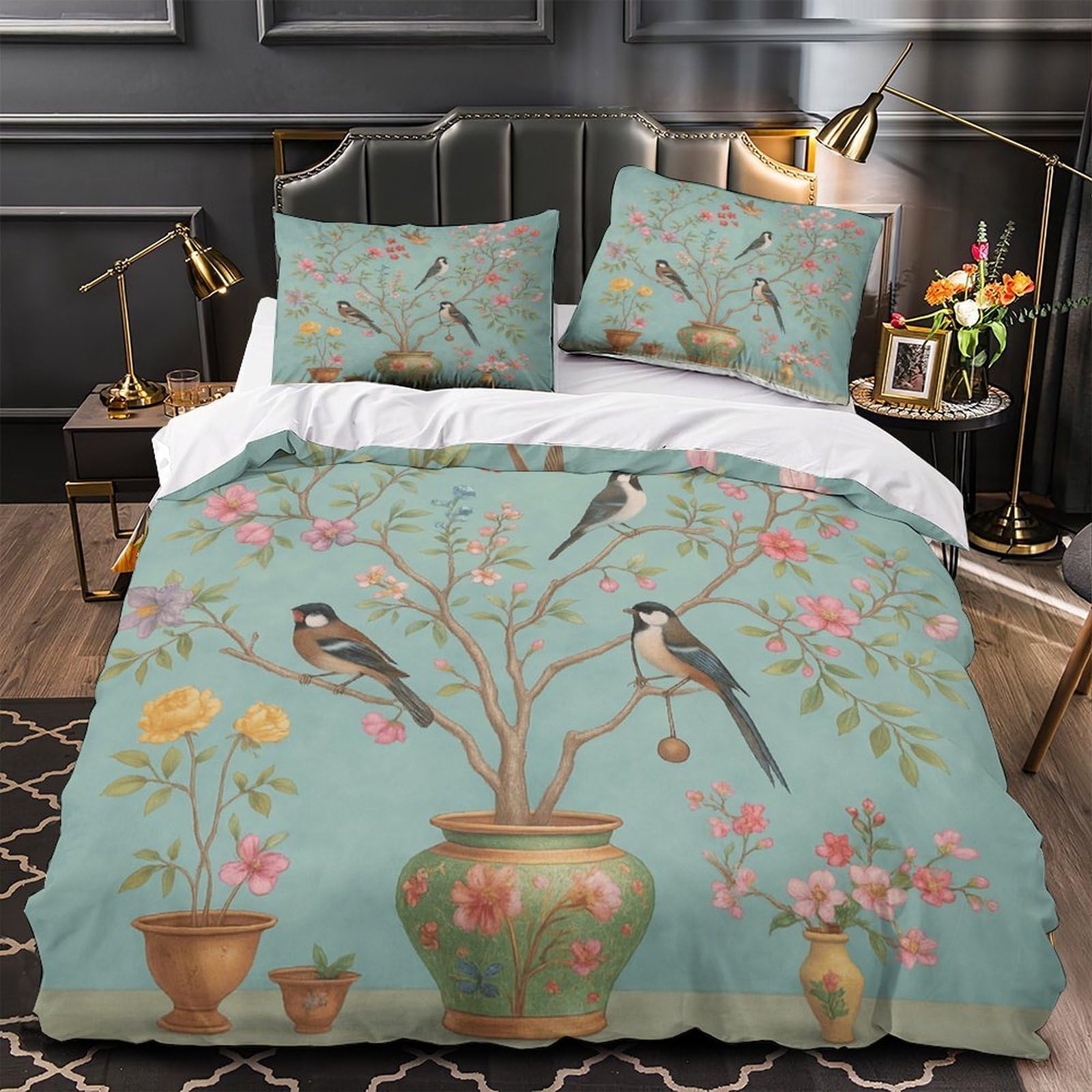 Parure de lit microfibre douce et respirante avec housse de couette 135x200