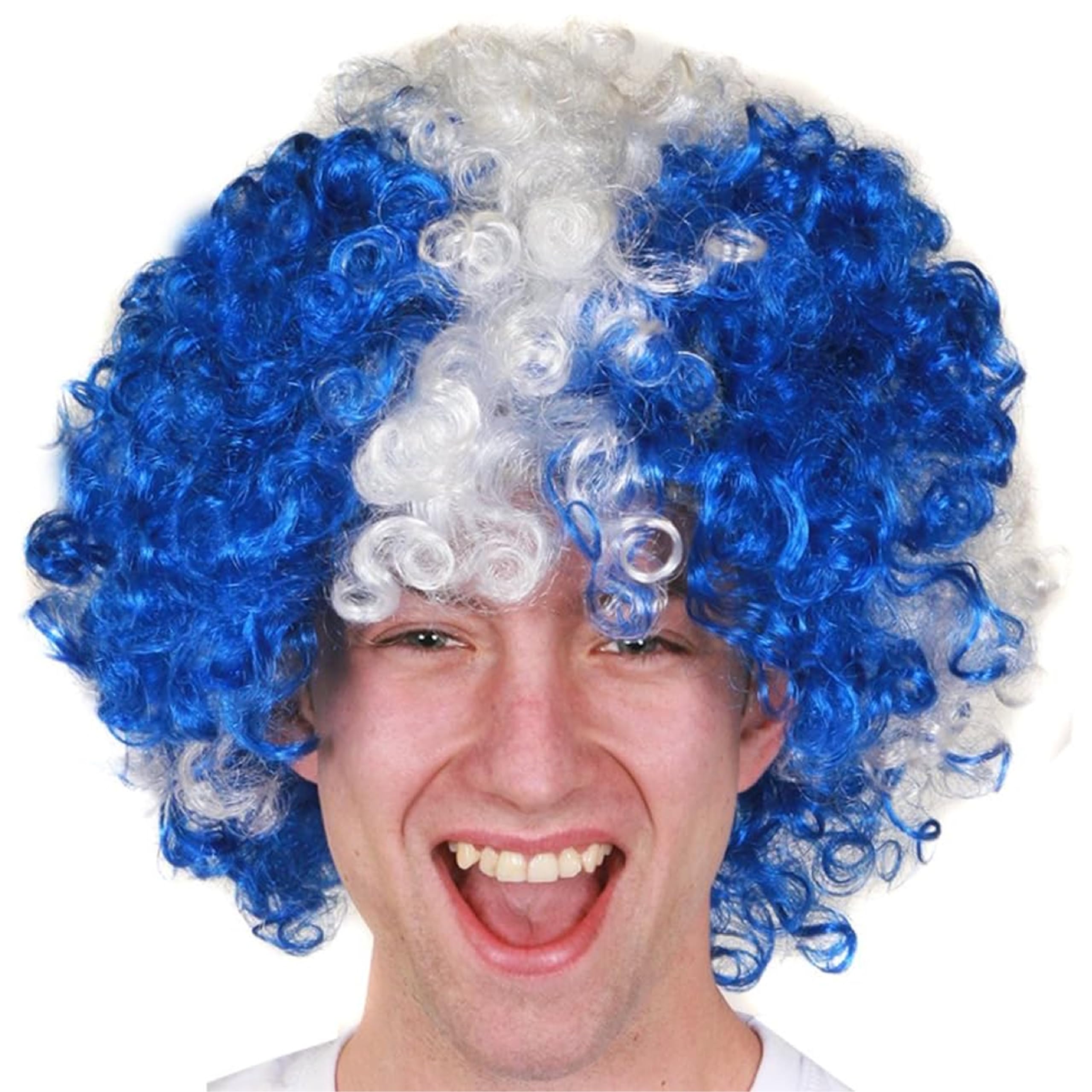 SUPPORTERS ST ANDREWS CROSS SCOTTISH AFRO WIG FOR SCOTLAND FOOTBALL FANS RUGBY FANS OR ANY SPORTING EVENTS AND FANCY DRESS PARTIES FOR MEN OR WOMEN (PACK OF 6)