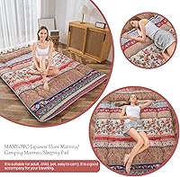 Vista 153 de Colchón futón japonés de piso gris constelación, de piso tatami, portátil, para acampar, para niños, sofá cama plegable enrollable con protector