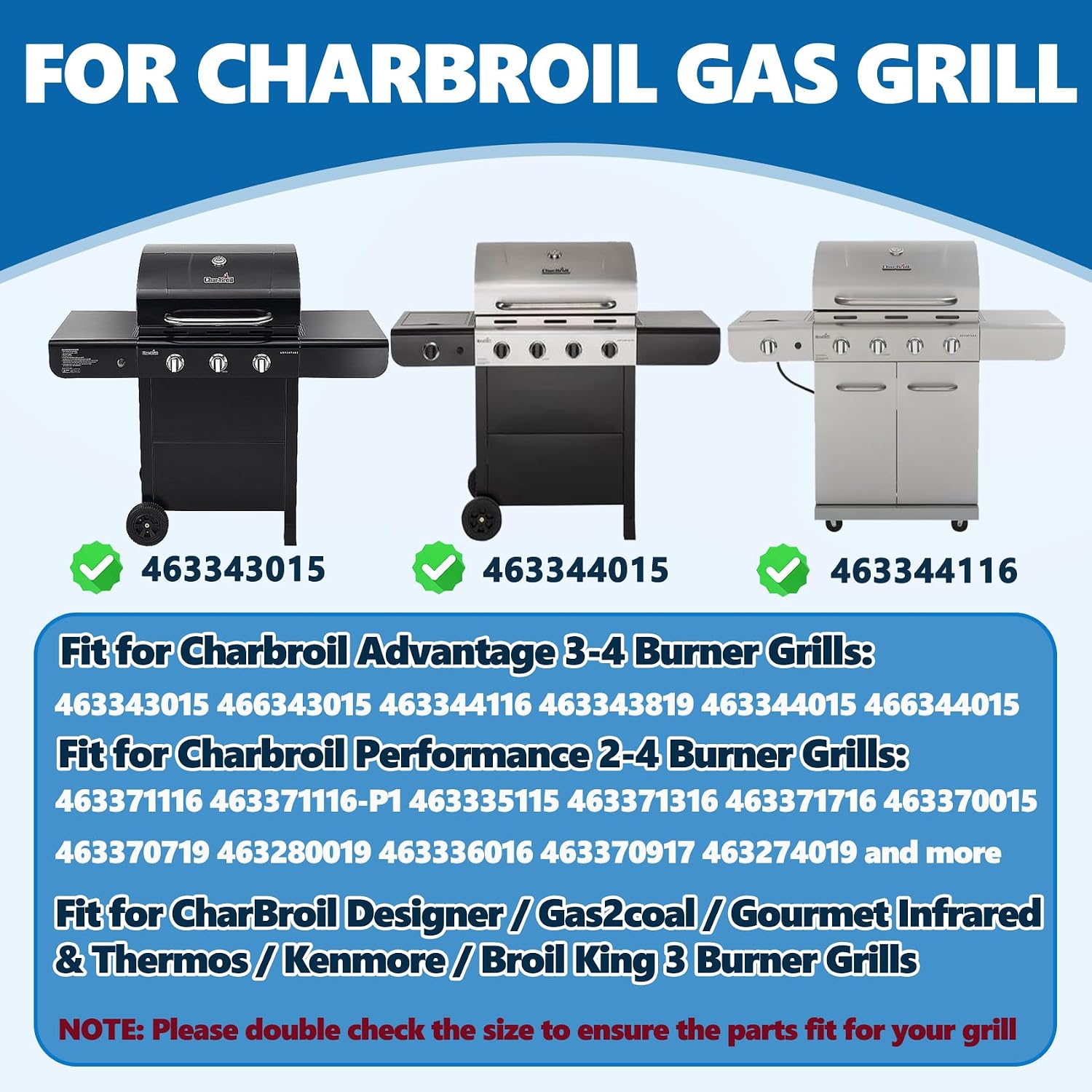 SafBbcue 16 15/16" Cooking Grates for Charbroil 463344015 463344116 463343015 463371116 463370015 466642616 463251713 463340516 463371719 463250509 463370719, Cast Cooking Grids for G467-0002-W1