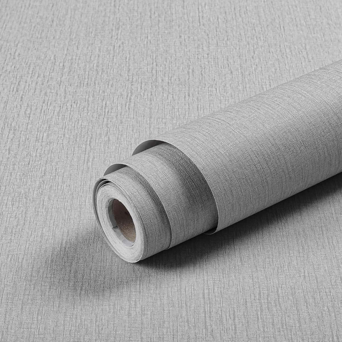 Livebor Grey Grasscloth Peel and Stick Wallpaper Textured Contact Paper 15.7inch x 118.1inch Faux Linen Wallpaper Grey Fabric Wall Paper Self Adhesive