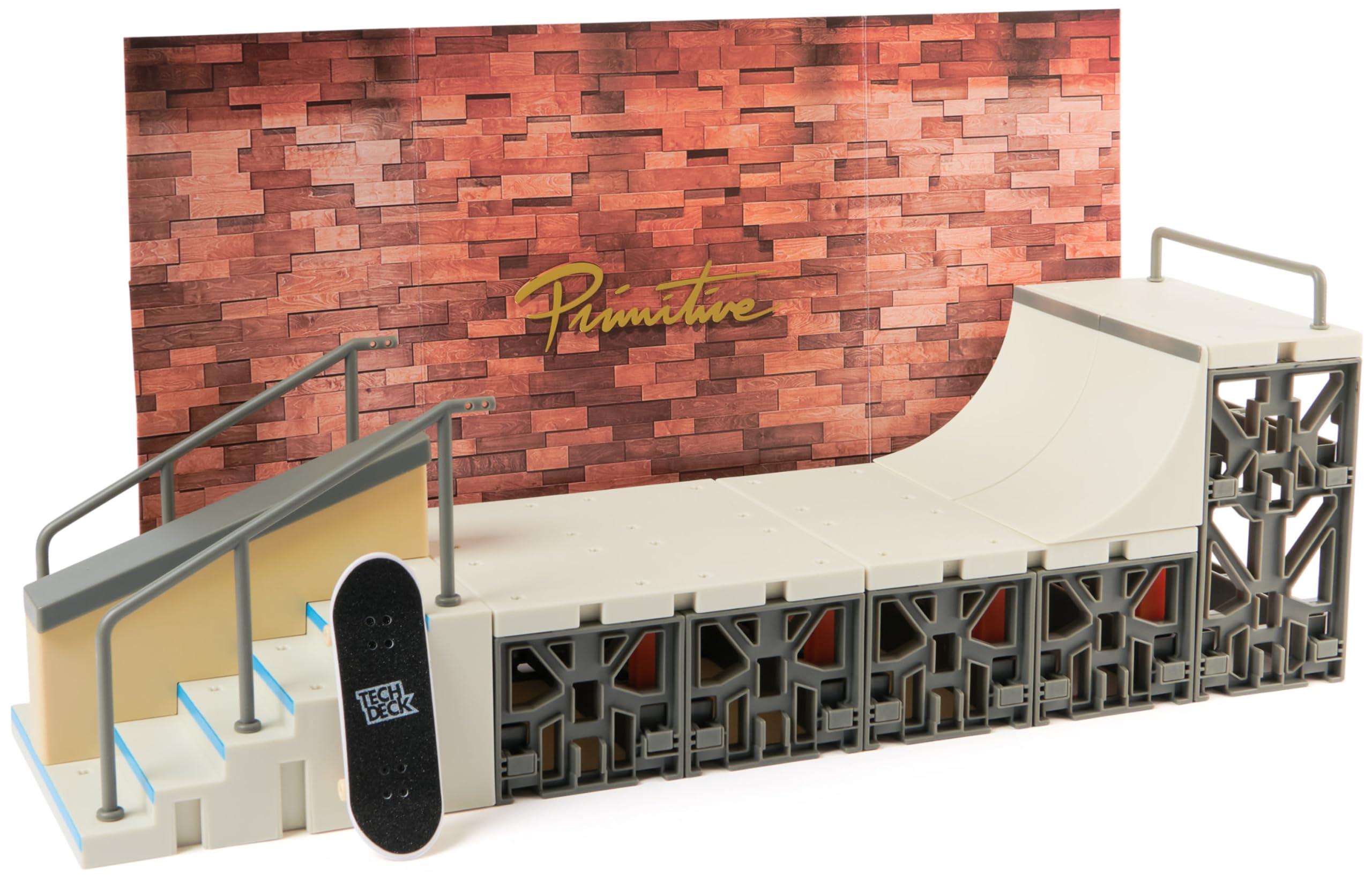 Spin Master Tech Deck, Primitive X-Connect Skate Park, Set con rampa da Personalizzare e Costruire con Fingerboard Esclusivo, Giocattoli per Bambini dai 6 Anni in su