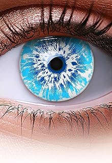 Lentillas de color azul Ice Blue 1 par. Cómodas y perfectas para carnaval de Halloween, cosplay de anime, blandas, sin dioptrías, sin graduación