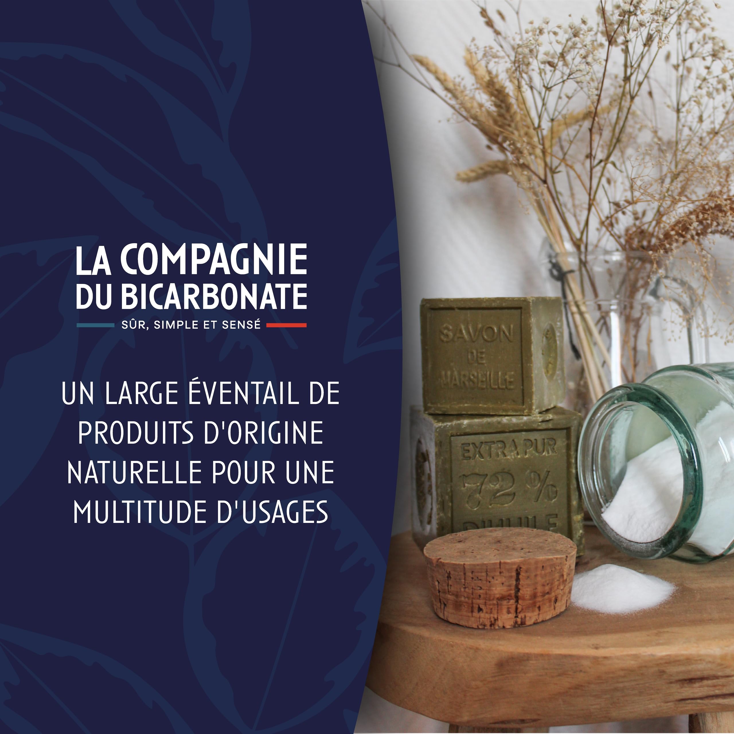 Bicarbonate de Soude Alimentaire Fin - Sachet 3 kg - Idéal pour Nettoyage, Cuisine, Piscine Eau et Multi Usages - La Compagnie du bicarbonate - certifié par ECOCERT