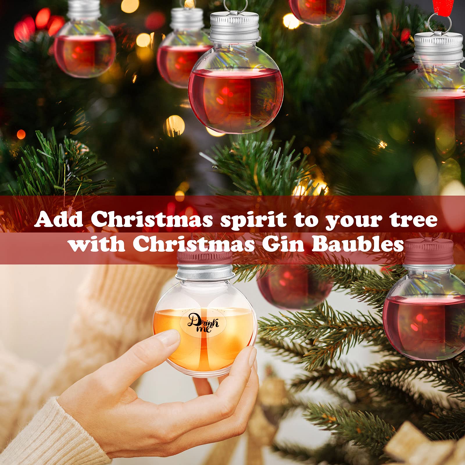 Christmas Clear Plastic Ornaments Balls Christmas Fillable Tree Ornaments Plastic Christmas Hanging Ornaments Pendant Ball for Christmas Home Holiday Wedding Party Decor (20 Pieces)