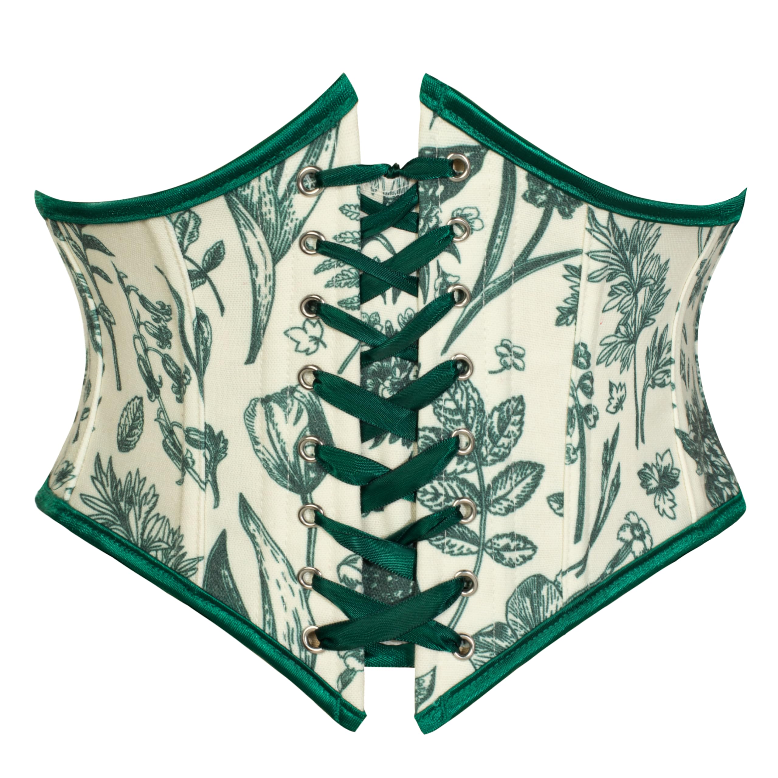 Scarlet Darkness Women's Corset Belt Renaissance Underbust Corset Floral Lace Up Boned Waist Belts