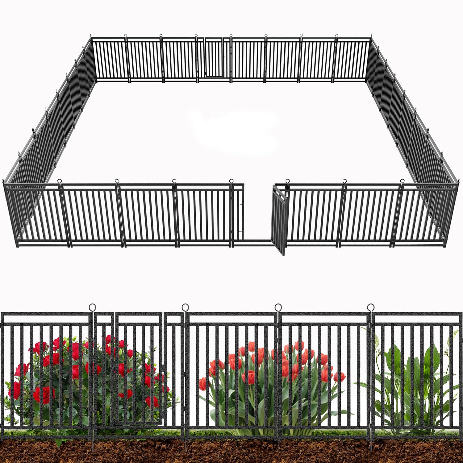 Dogelsy 72ft Decorative Garden Fence