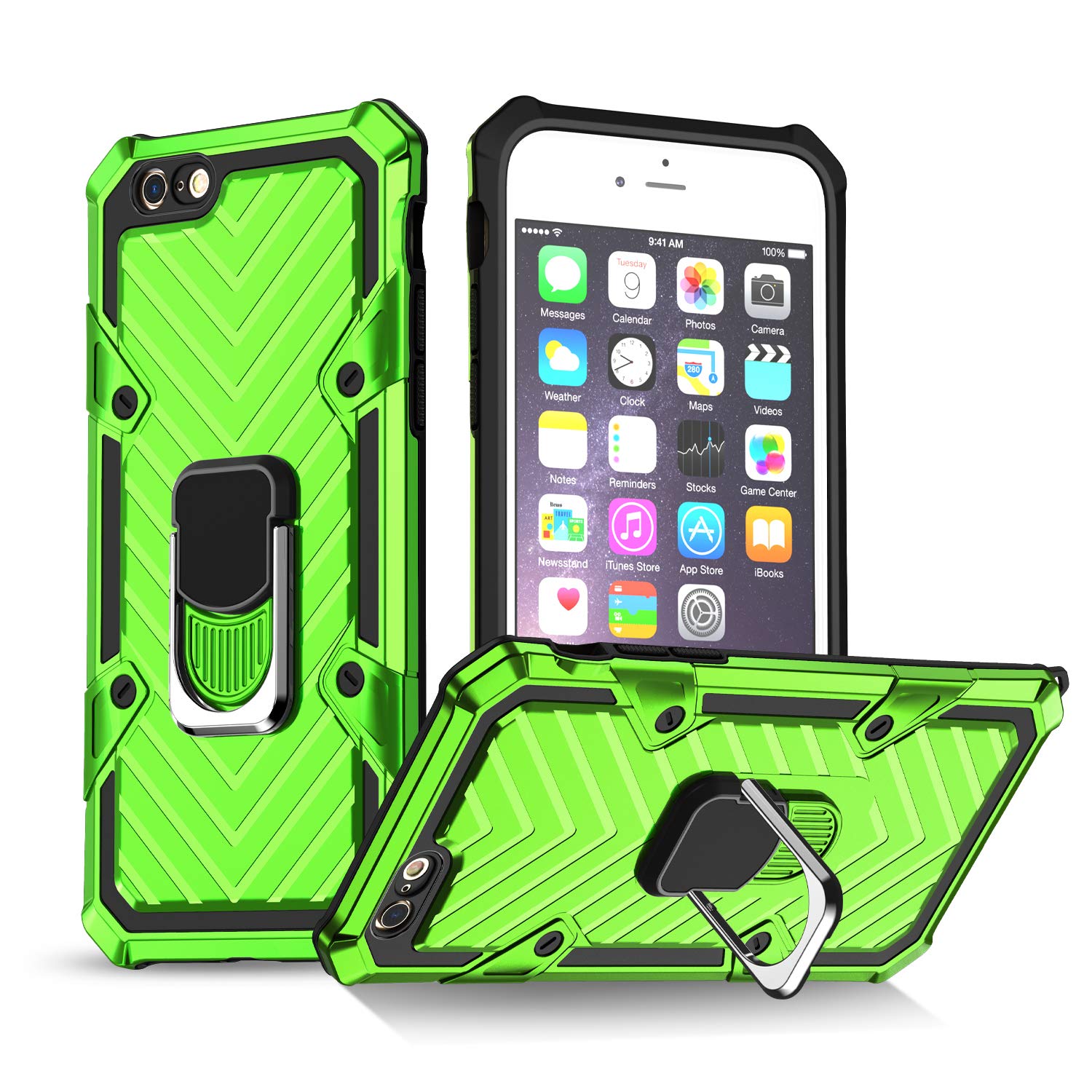 iPhone 6 Case | iPhone 6s Case | Kickstand | [ Military Grade ] 15ft. SGS Anti Drop Tested Protective Case | Compatible for Apple iPhone 6/6S-Green (iPhone 6/6s)