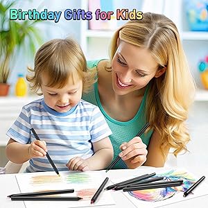 Lenski Stocking Stuffers for Teen Girls Kids, 4-12 Year Old Girl Boy Gifts, 12 Colors Jumbo Rainbow Pencils, Art Supplies for Adults Kids 9-12, Gifts for 3-12 Year Old Girl Boy