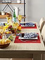 Vista 5 de DII PVC Tabletop Collection Woven Indoor/Outdoor, Placemat Set, 13x17.25, Tango Red, 6 Piece Tango Rojo